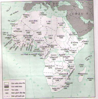 Bản đồ cuộc đấu tranh giành độc lập ở châu Phi